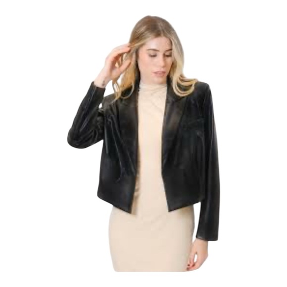 Area Stars Black PU Crop Jacket Medium, NWT - Picture 1 of 1